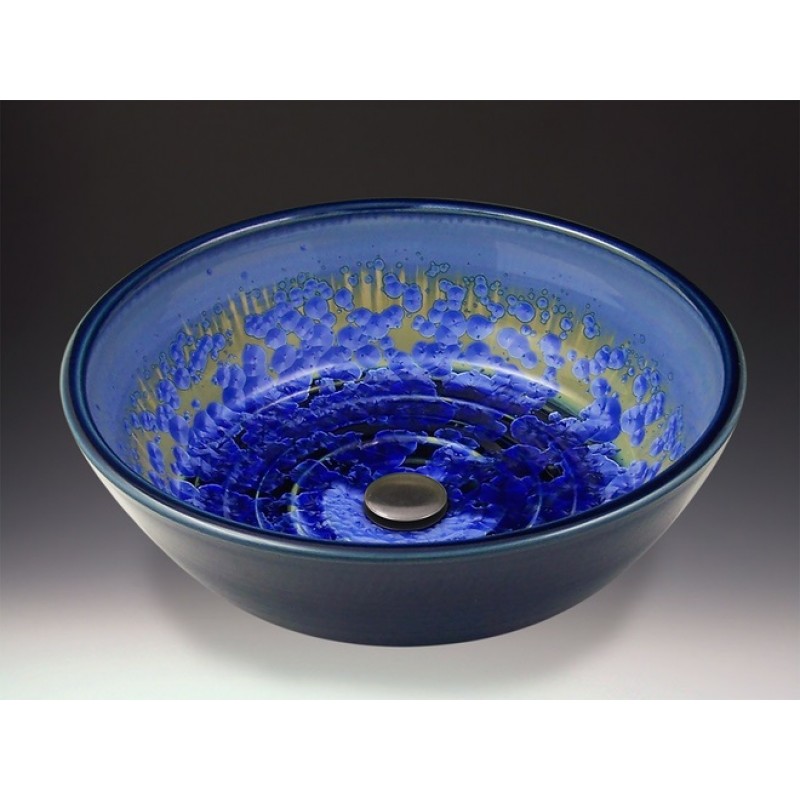 Classic Handcrafted Porcelain Clay Vessel Sink - Sky Crystal