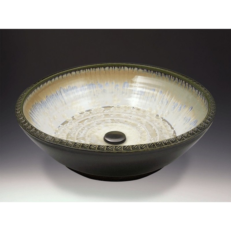 Deco Handcrafted Porcelain Clay Vessel Sink - Ivory Crystal