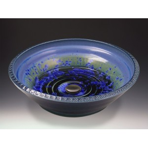 Deco Handcrafted Porcelain Clay Vessel Sink - Sky ...
