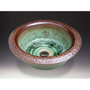 Metro Handcrafted Porcelain Clay Vessel or Drop-In...