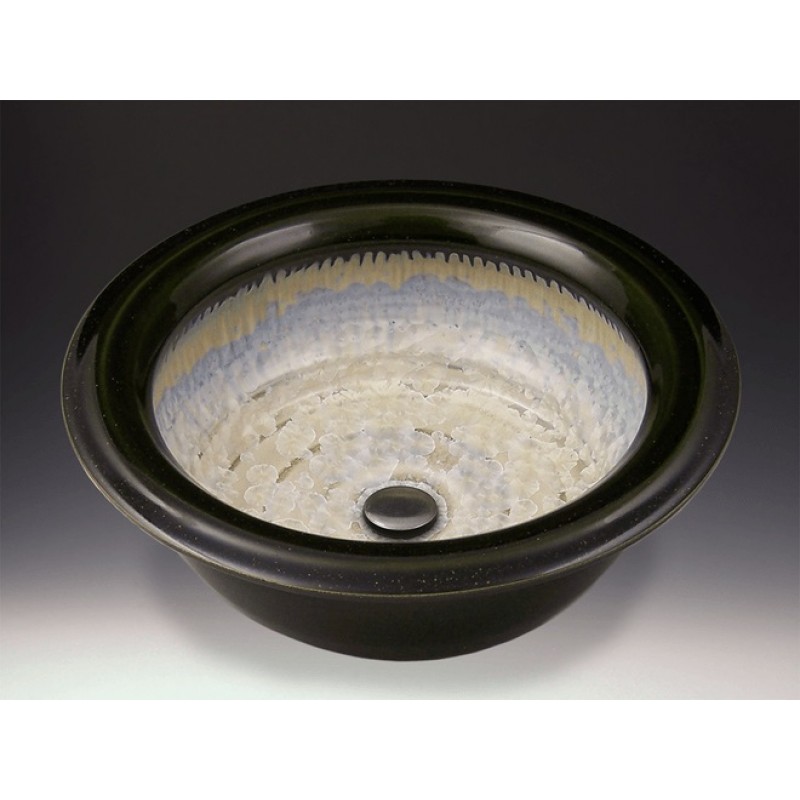 Modern Handcrafted Porcelain Clay Vessel or Drop-In Sink - Ivory Crystal