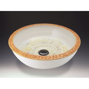 Pebble Handcrafted Porcelain Clay Vessel Sink - Iv...