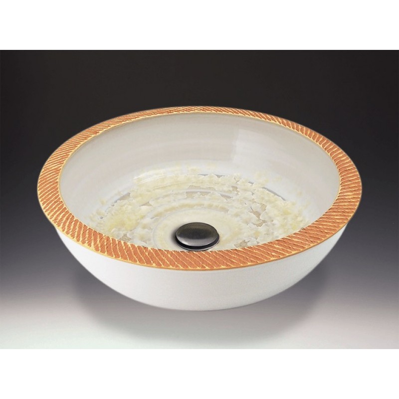 Rope Handcrafted Porcelain Clay Vessel Sink - Ivory Crystal White