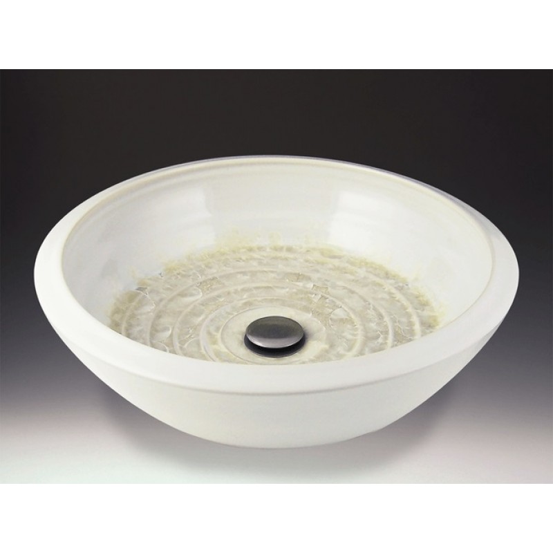 Soho Handcrafted Porcelain Clay Vessel Sink - Ivory Crystal White Exterior
