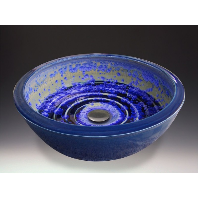 Soho Handcrafted Porcelain Clay Vessel Sink - Sky Crystal