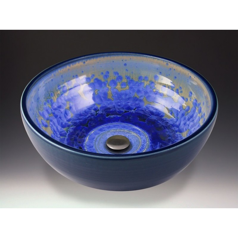 U-Style Handcrafted Porcelain Clay Undermount Sink - Sky Crystal