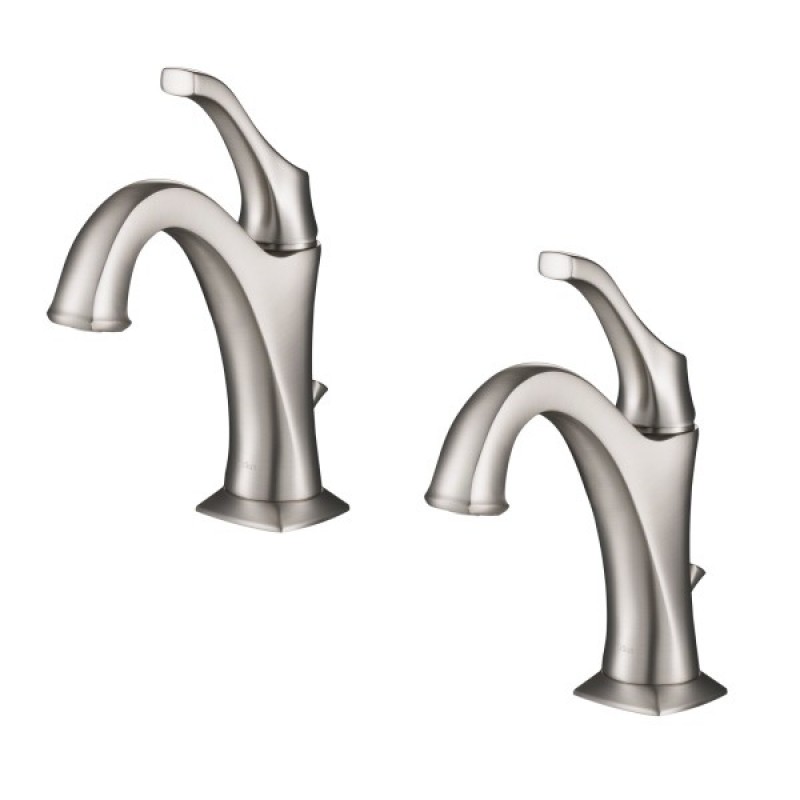 Arlo™ Spot-Free all-Brite Stainless Steel Single Handle Basin Bathroom Faucet with Lift Rod Drain and Deck Plate (2-Pack)