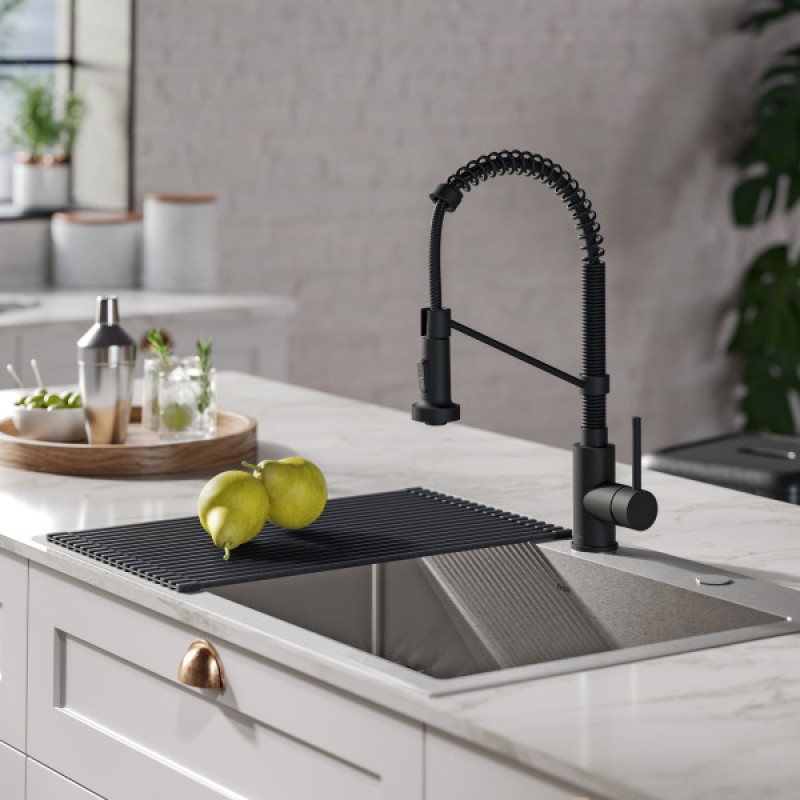 Bolden Commercial Style 2-Function Single Handle Pull Down Kitchen Faucet in Spot-Free Matte Black