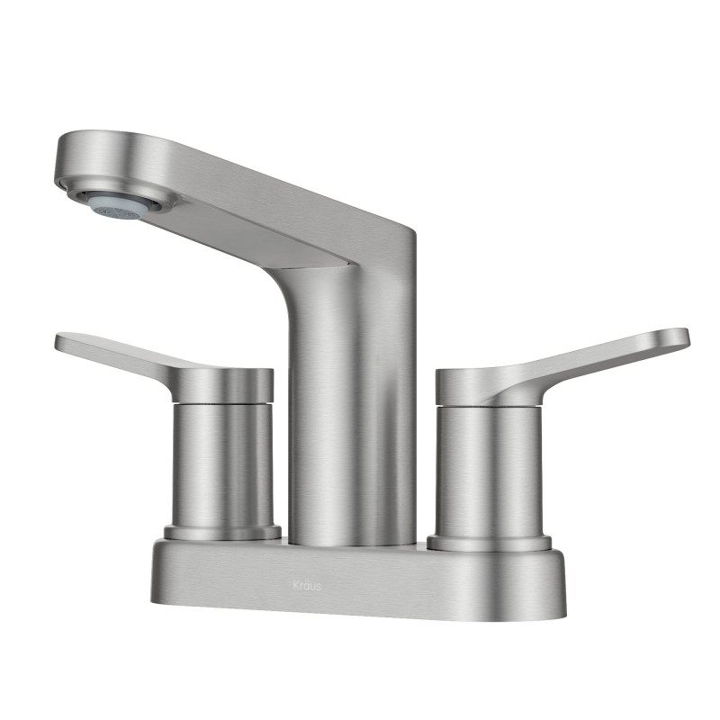 Indy™ 2-Handle 4-inch Centerset Bathroom Faucet in Spot-Free Brushed Nickel with Pop Up Drain and Supply Lines
