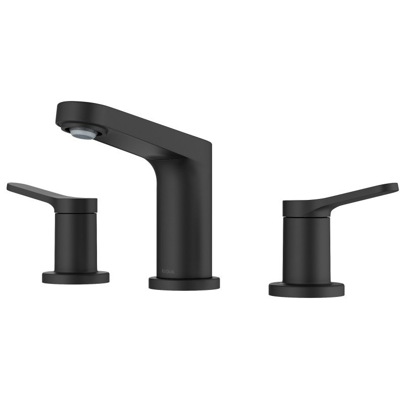 Indy™ 2-Handle 8-inch Widespread Bathroom Faucet in Matte Black with Pop Up Drain and Supply Lines