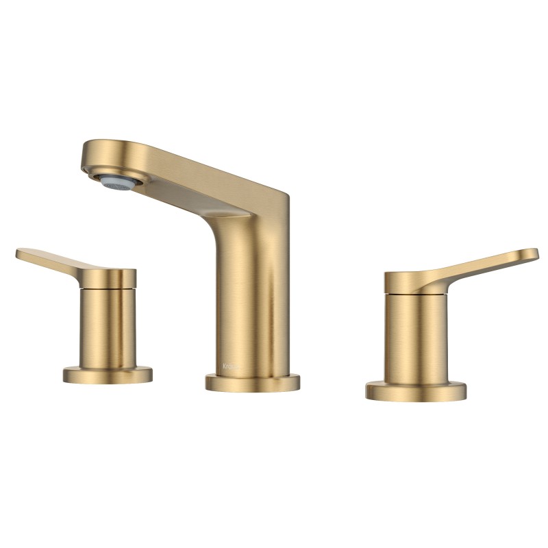 Indy™ 2-Handle 8-inch Widespread Bathroom Faucet in Spot-Free Brushed Brass with Pop Up Drain and Supply Lines