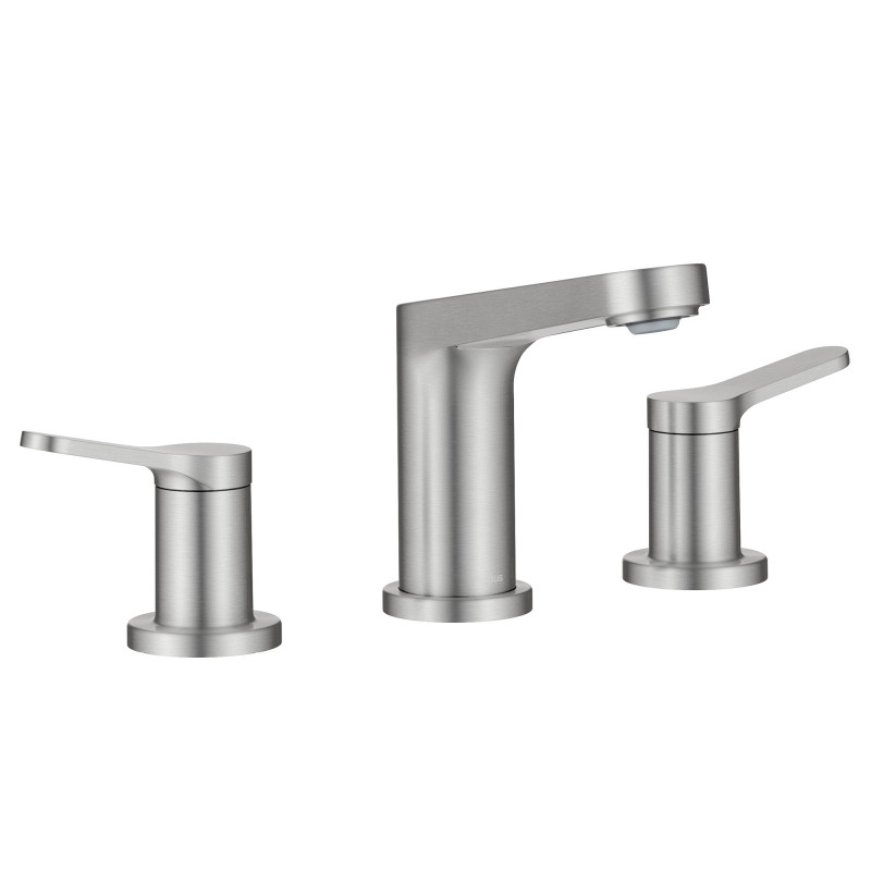 Indy™ 2-Handle 8-inch Widespread Bathroom Faucet in Spot-Free Brushed Nickel with Pop Up Drain and Supply Lines