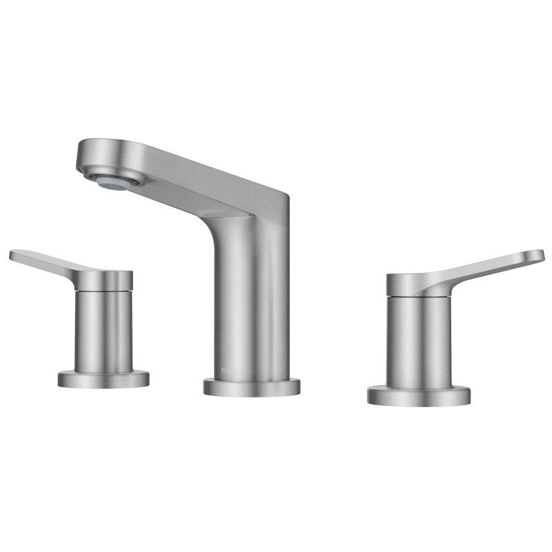 Indy™ 2-Handle 8-inch Widespread Bathroom Faucet in Spot-Free Brushed Nickel with Pop Up Drain and Supply Lines