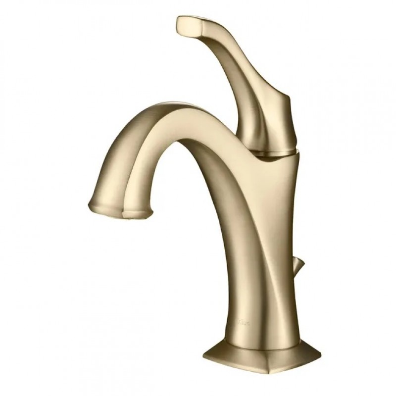 Arlo™ Brushed Gold Basin Bathroom Faucet with Lift Rod Drain and Deck Plate (2-Pack)