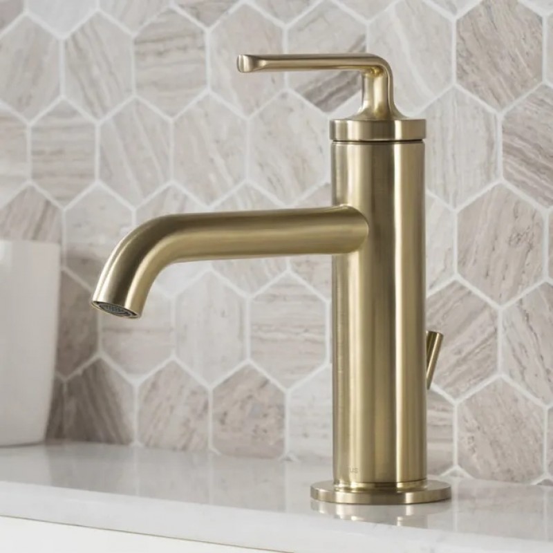 Ramus™ Single Handle Bathroom Sink Faucet with Lift Rod Drain in Brushed Gold (2-Pack)