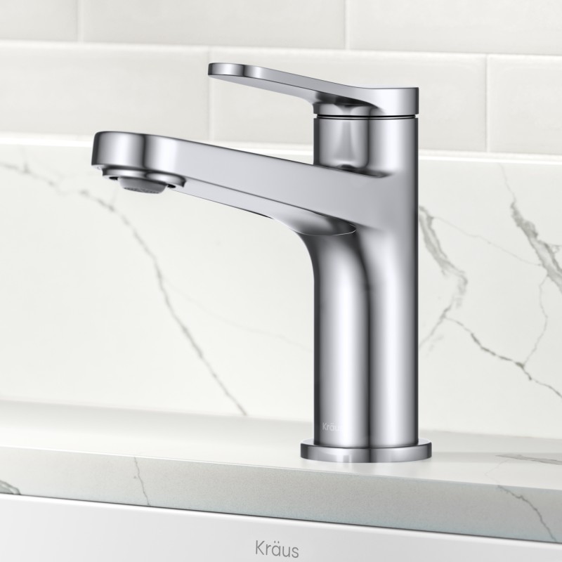 Indy™ Single Handle Bathroom Faucet in Chrome with Pop Up Drain and Supply Lines