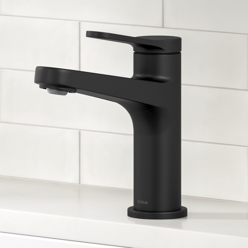 Indy™ Single Handle Bathroom Faucet in Matte Black with Pop Up Drain and Supply Lines