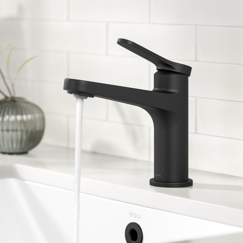Indy™ Single Handle Bathroom Faucet in Matte Black with Pop Up Drain and Supply Lines