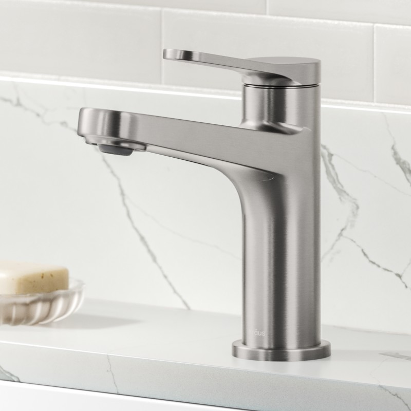 Indy™ Single Handle Bathroom Faucet in Spot-Free Brushed Nickel with Pop Up Drain and Supply Lines