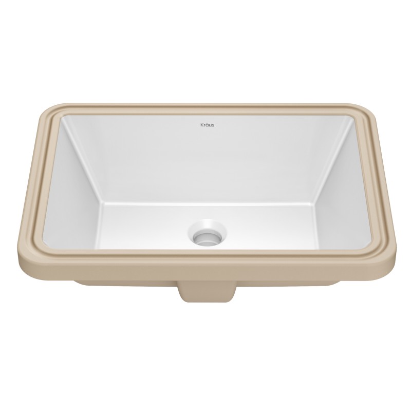 Elavo™ 20 1/4" Rectangular Porcelain Ceramic Undermount Bathroom Sink in White with Overflow Drain