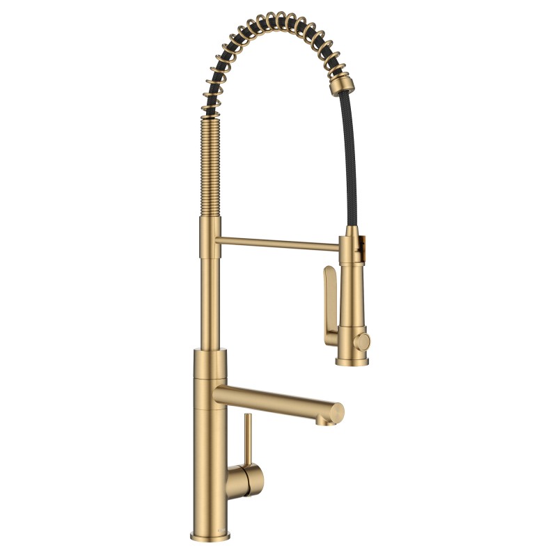 Artec Pro™ Commercial Style 2-Function Single Handle Pull Down Kitchen Faucet with Pot Filler in Spot-Free Brushed Brass