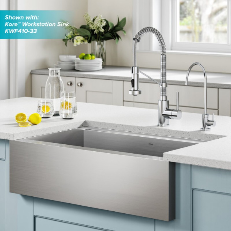 Bolden Commercial Style Pull-Down Kitchen Faucet and Water Filter Faucet Combo in Chrome