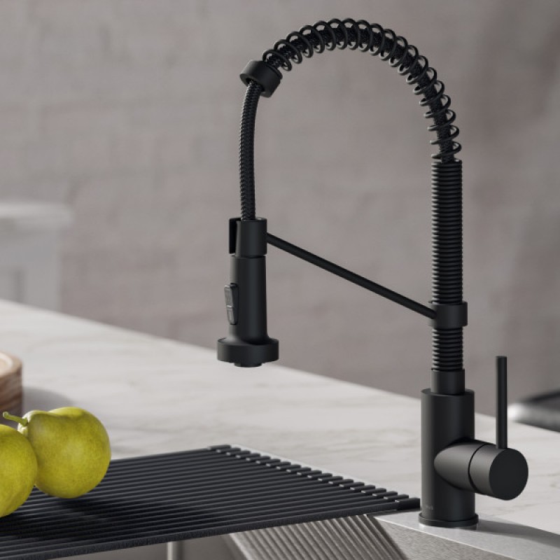 Bolden Commercial Style 2-Function Single Handle Pull Down Kitchen Faucet in Spot-Free Matte Black