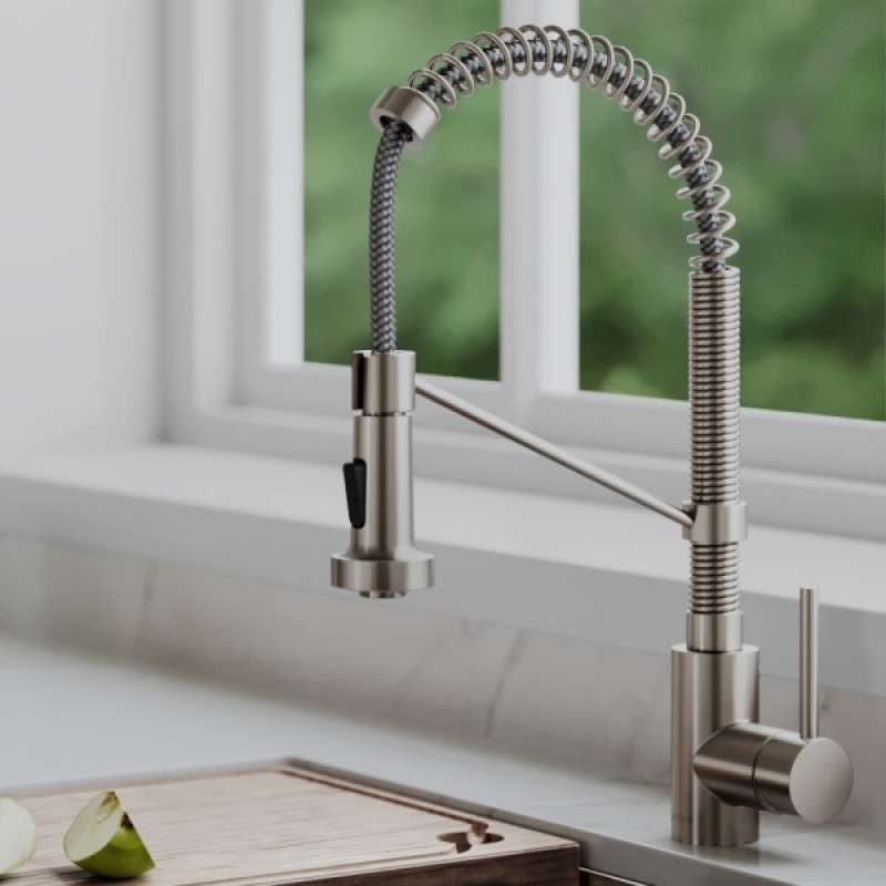 Bolden Commercial Style 2-Function Single Handle Pull Down Kitchen Faucet in Spot-Free Stainless Steel