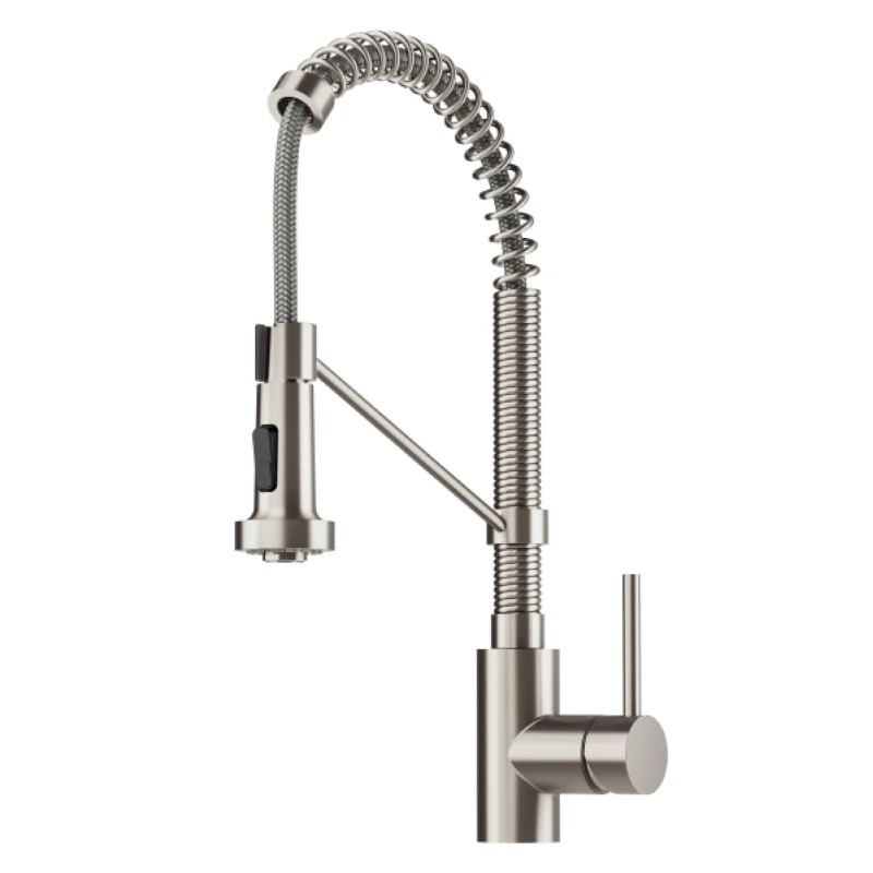 Kraus Bolden Commercial Style Pull-Down Single Handle 18" Kitchen Faucet in Spot-Free Stainless Steel with Soap Dispenser
