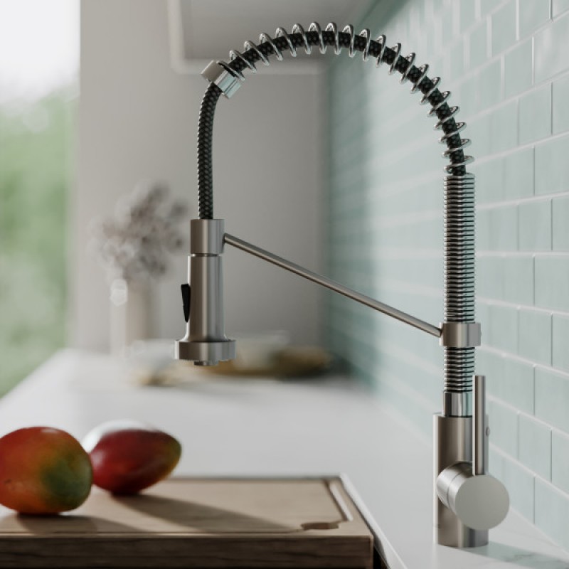Bolden Commercial Style 2-Function Single Handle Pull Down Kitchen Faucet in Spot-Free Stainless Steel / Chrome