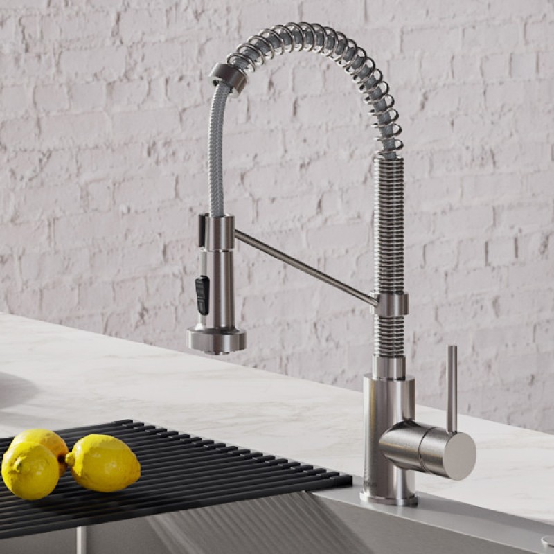 Bolden Commercial Style 2-Function Single Handle Pull Down Kitchen Faucet in Stainless Steel