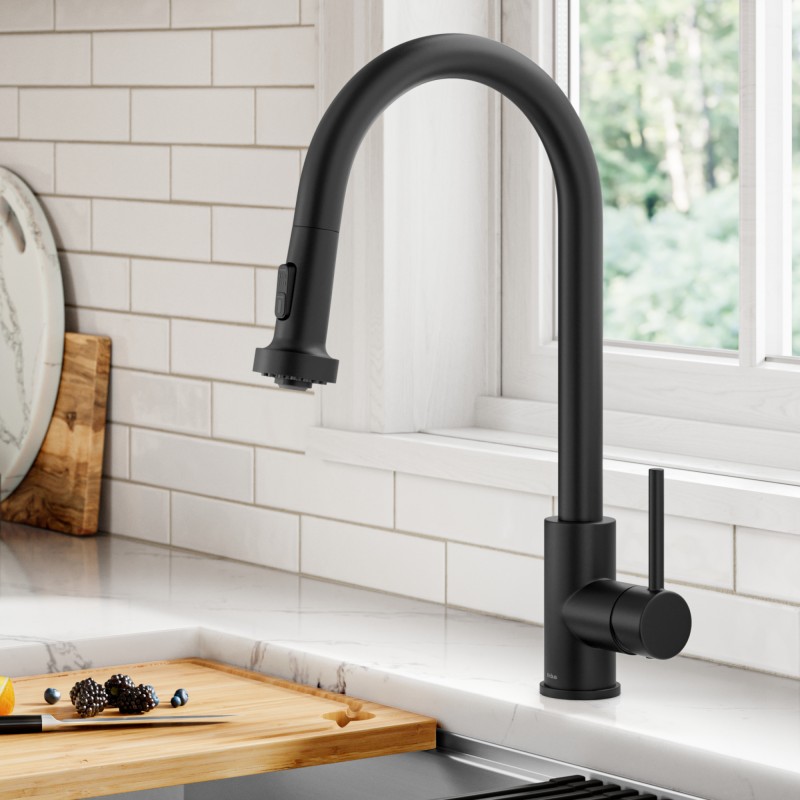 Bolden 2-Function Single Handle Pull Down Kitchen Faucet in Spot-Free Matte Black