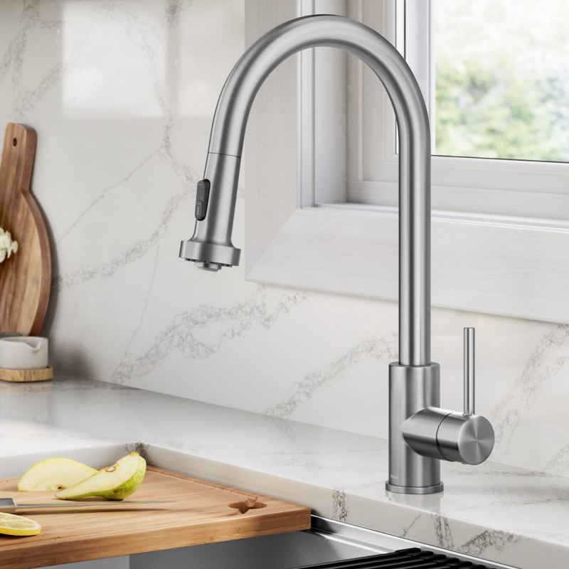 Bolden 2-Function Single Handle Pull Down Kitchen Faucet in Spot-Free Stainless Steel