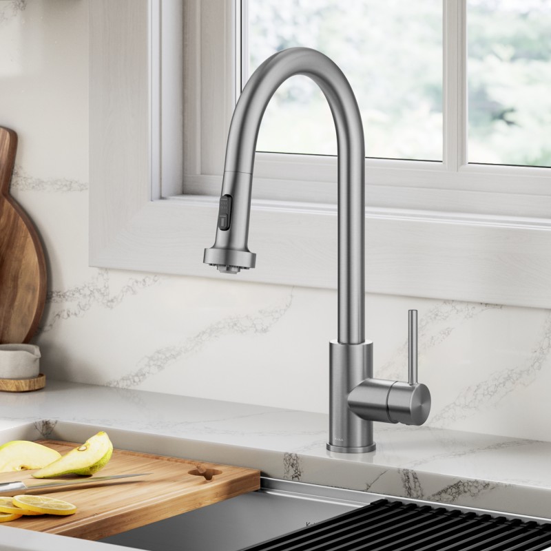 Bolden 2-Function Single Handle Pull Down Kitchen Faucet in Spot-Free Stainless Steel
