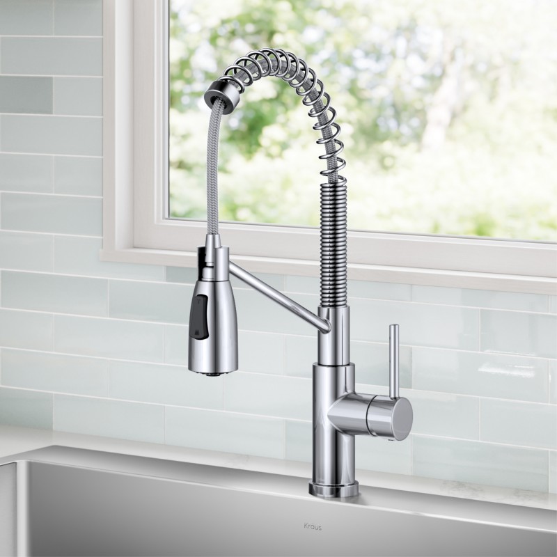 Coda™ Commercial Style 2-Function Single Handle Pull Down Kitchen Faucet in Chrome