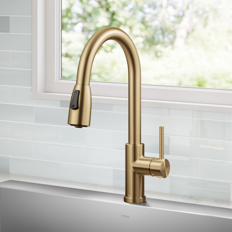 Coda™ 2-Function Single Handle Pull Down Kitchen Faucet in Spot-Free Brushed Brass