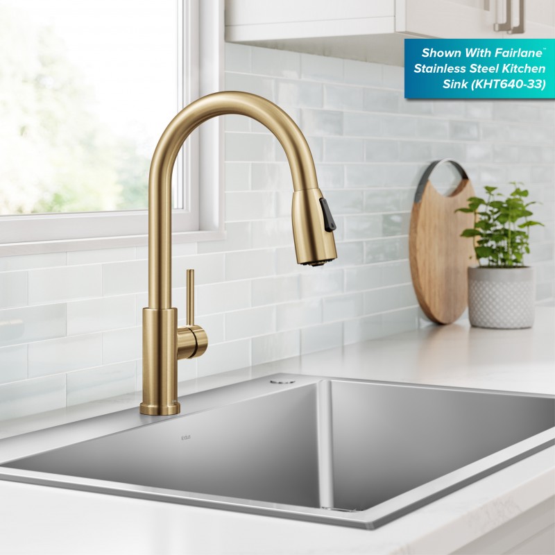 Coda™ 2-Function Single Handle Pull Down Kitchen Faucet in Spot-Free Brushed Brass