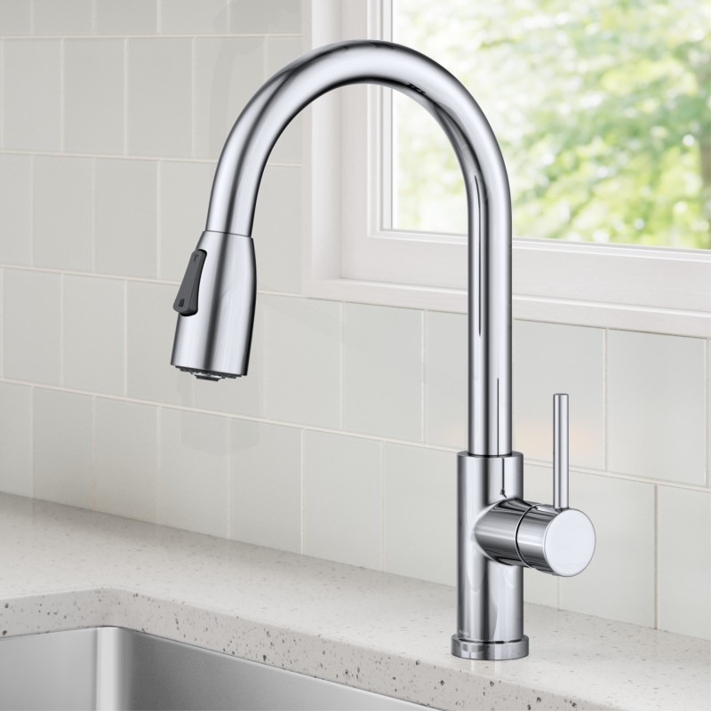 Coda™ 2-Function Single Handle Pull Down Kitchen Faucet in Chrome
