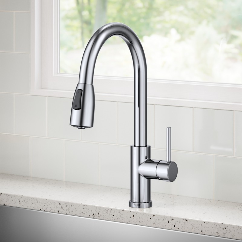 Coda™ 2-Function Single Handle Pull Down Kitchen Faucet in Chrome