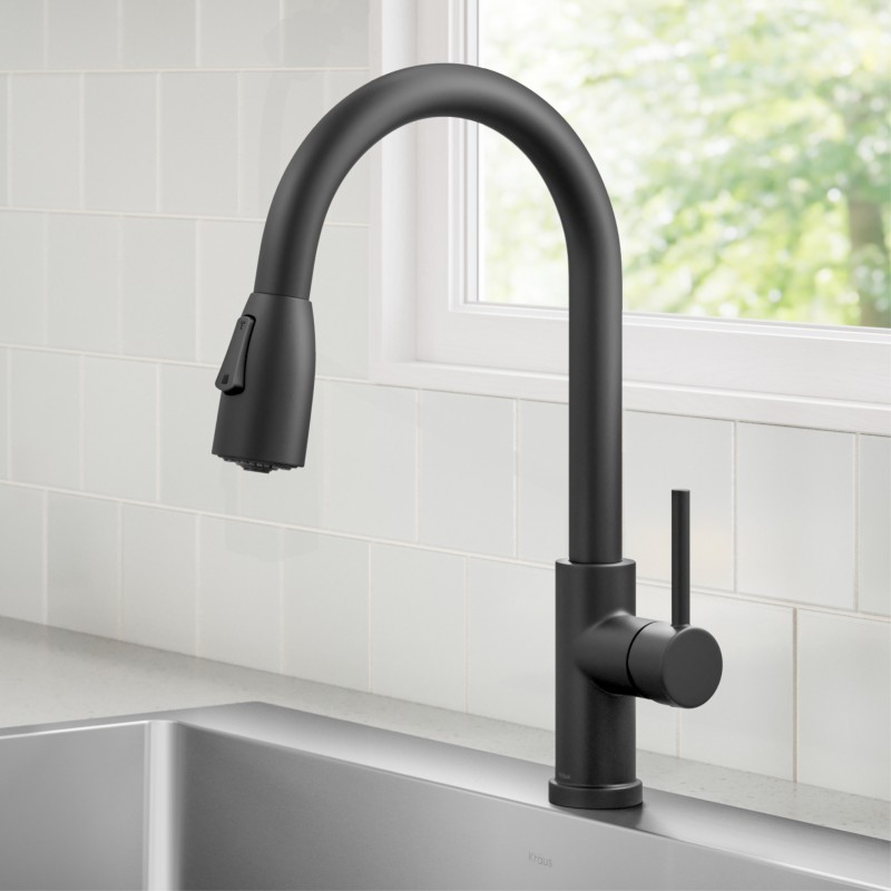 Coda™ 2-Function Single Handle Pull Down Kitchen Faucet in Matte Black