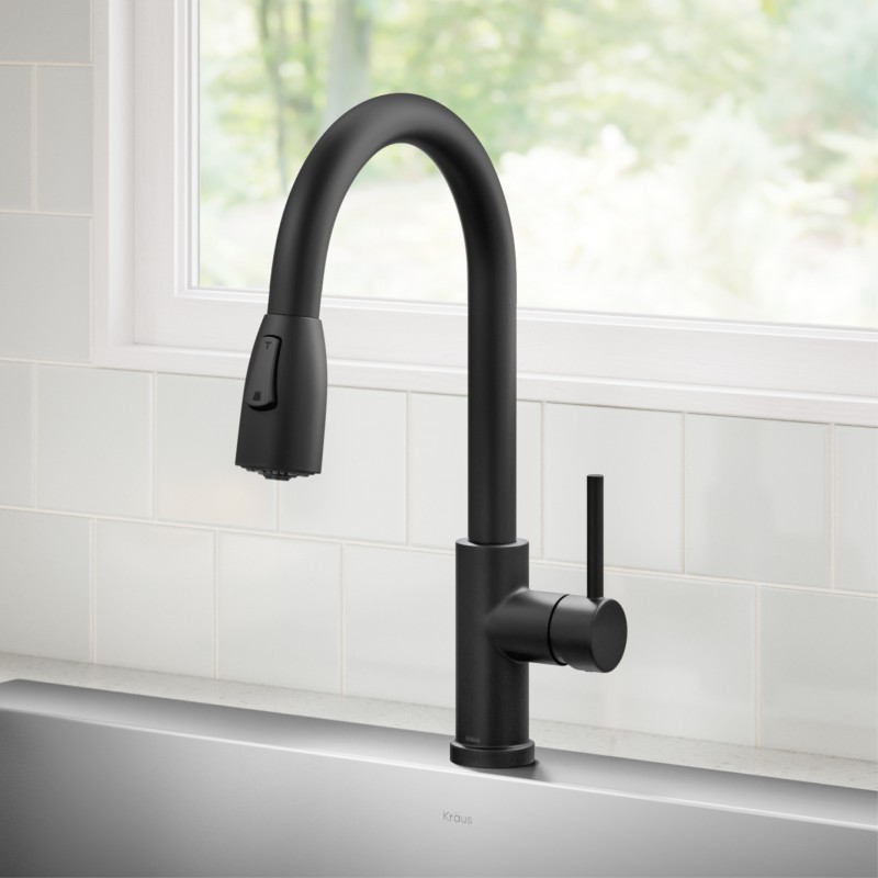Coda™ 2-Function Single Handle Pull Down Kitchen Faucet in Matte Black