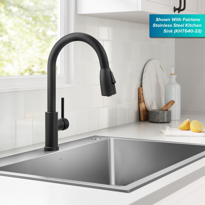 Coda™ 2-Function Single Handle Pull Down Kitchen Faucet in Matte Black