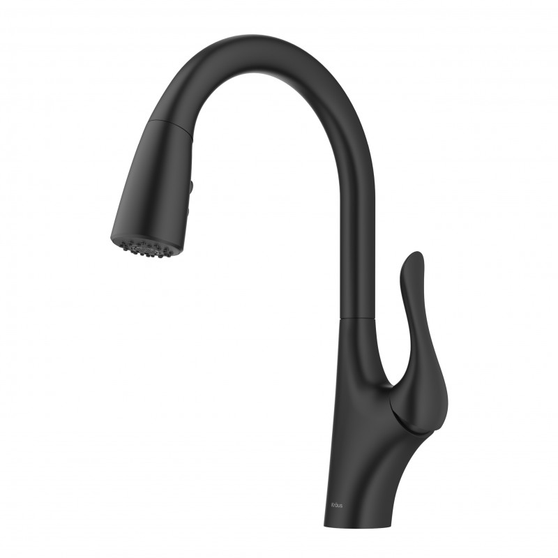 Merlin Transitional Single Handle Pull-Down Kitchen Faucet in Matte Black