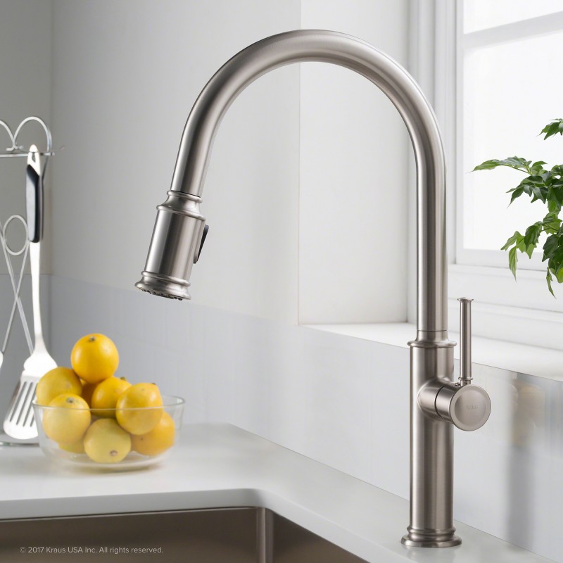 Sellette™ Single Handle Pull Down Kitchen Faucet with Dual Function Sprayhead in all-Brite™ Spot Free Stainless Steel Finish