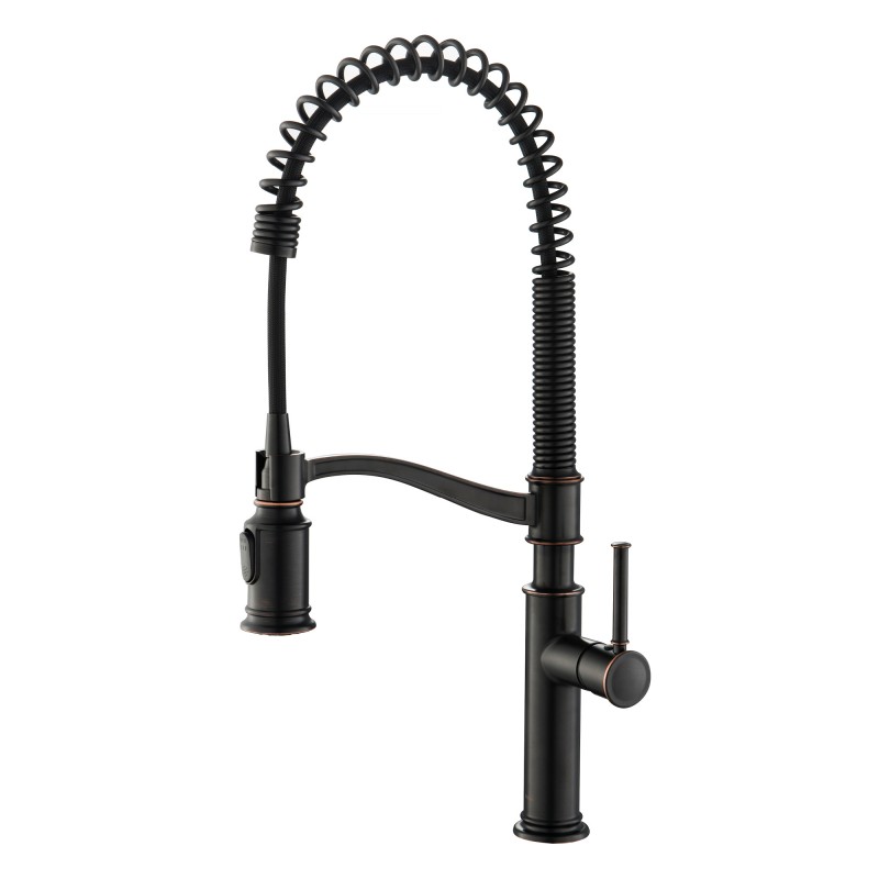 Sellette™ Commercial Style Pull-Down Kitchen Faucet and Deck Plate in Oil Rubbed Bronze