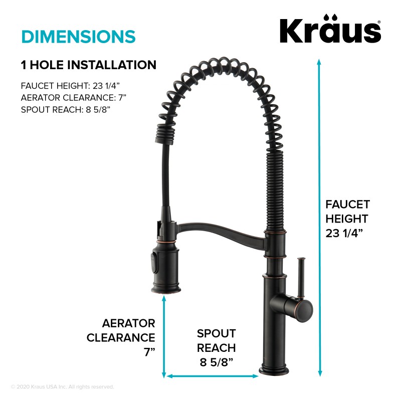 Sellette™ Commercial Style Pull-Down Kitchen Faucet and Deck Plate in Oil Rubbed Bronze