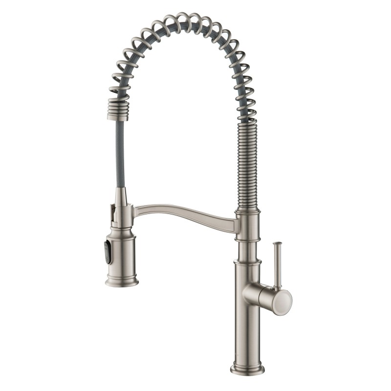 Sellette™ Commercial Style Pull-Down Kitchen Faucet with Deck Plate in Spot Free Stainless Steel