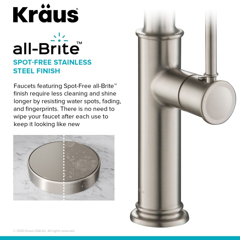 Sellette™ Commercial Style Pull-Down Kitchen Faucet with Deck Plate in Spot Free Stainless Steel