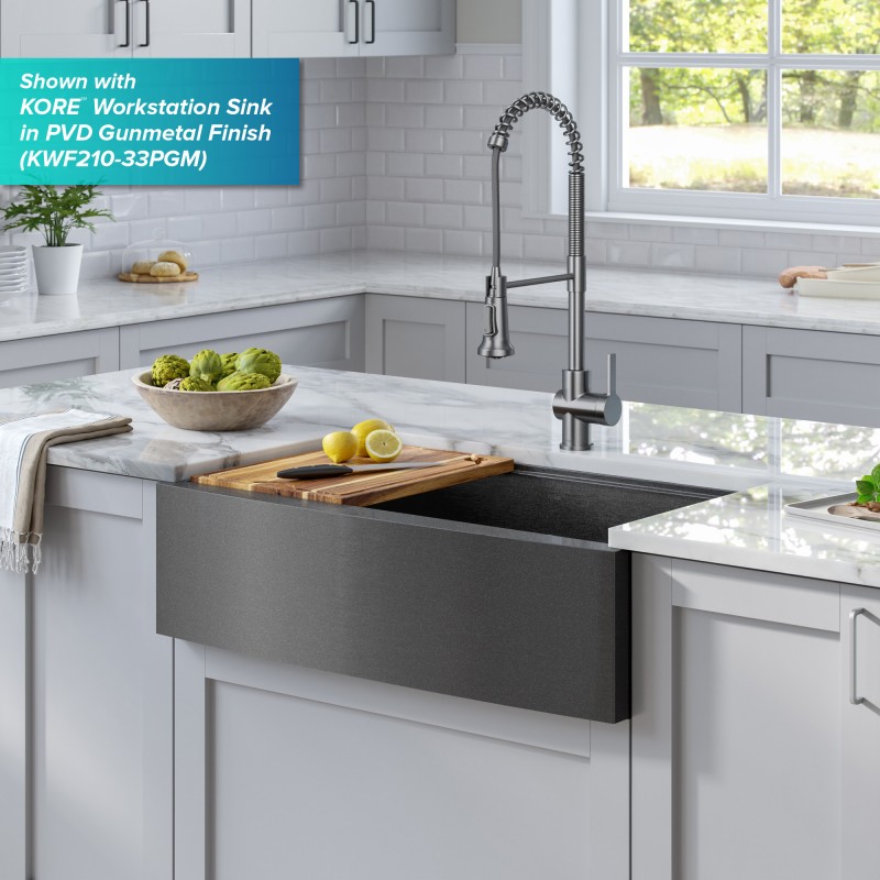 Britt™ Commercial Style Pull-Down Single Handle Kitchen Faucet in Spot Free Stainless Steel