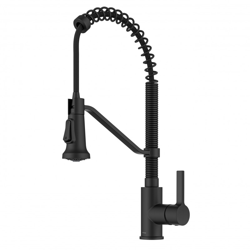 Britt™ Commercial Style 2-Function Single Handle Pull Down Kitchen Faucet in Matte Black